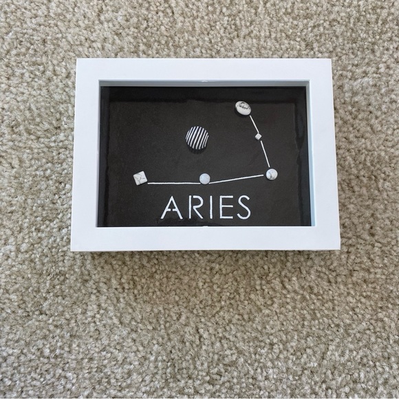 Handmade Horoscope Art ARIES Star Constellation Beads Shadow Box 6x8 inches - Picture 5 of 8